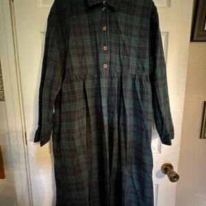 Ty Plaid Maxi Dress - Green and Black